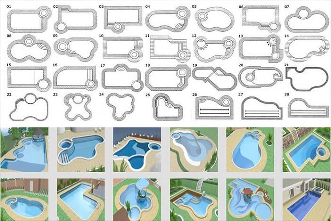 Các mẫu thiết kế hình dáng hồ bơi